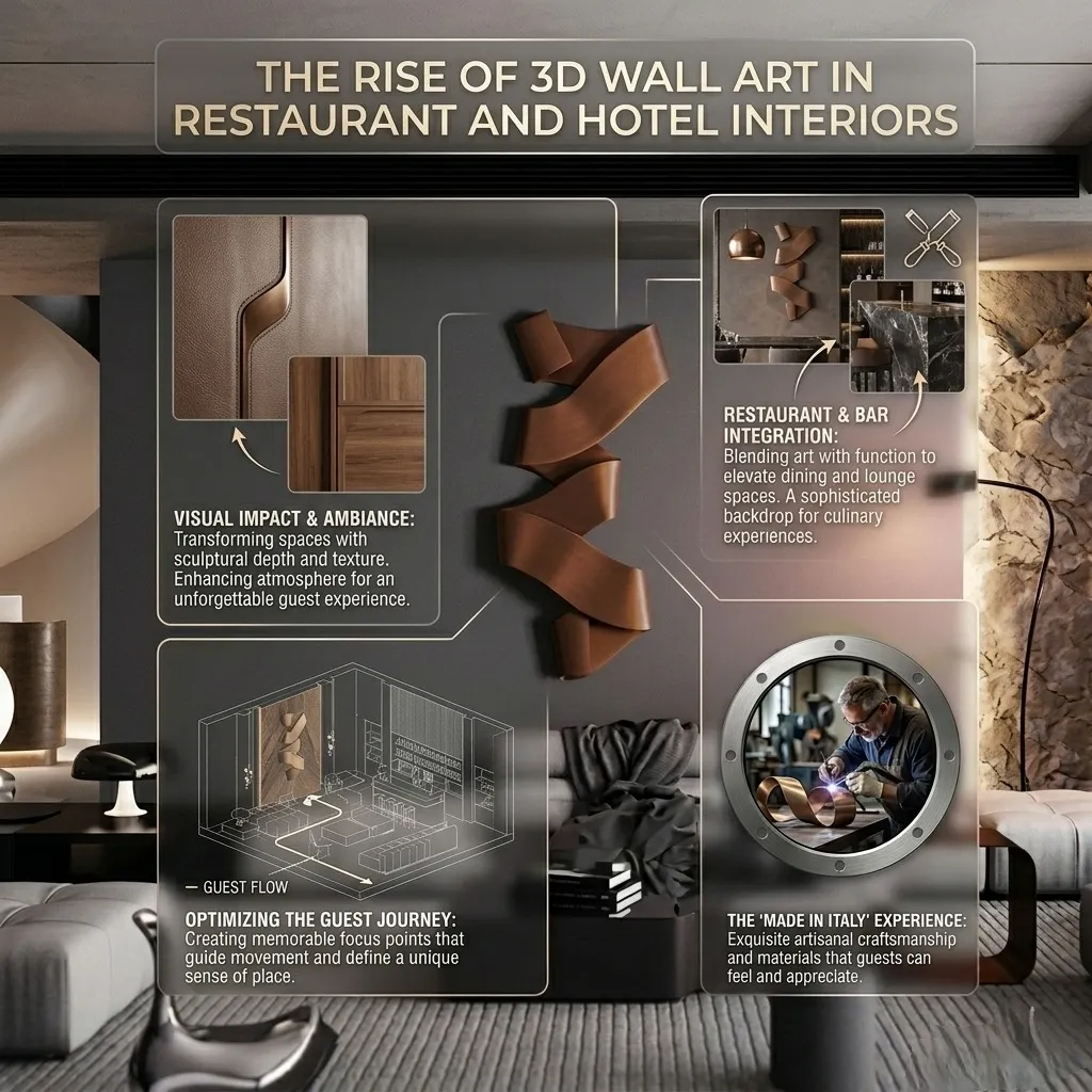 Restaurant interior decor 3D wall art
