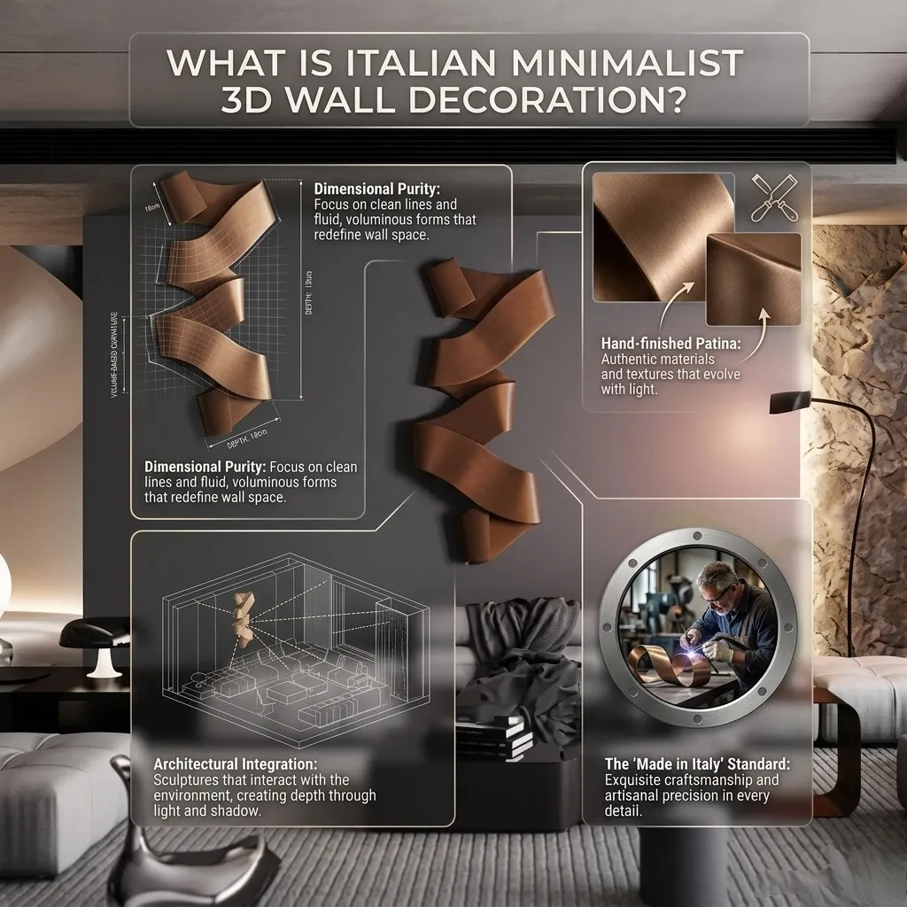 Italian minimalist restaurant 3D wall decor